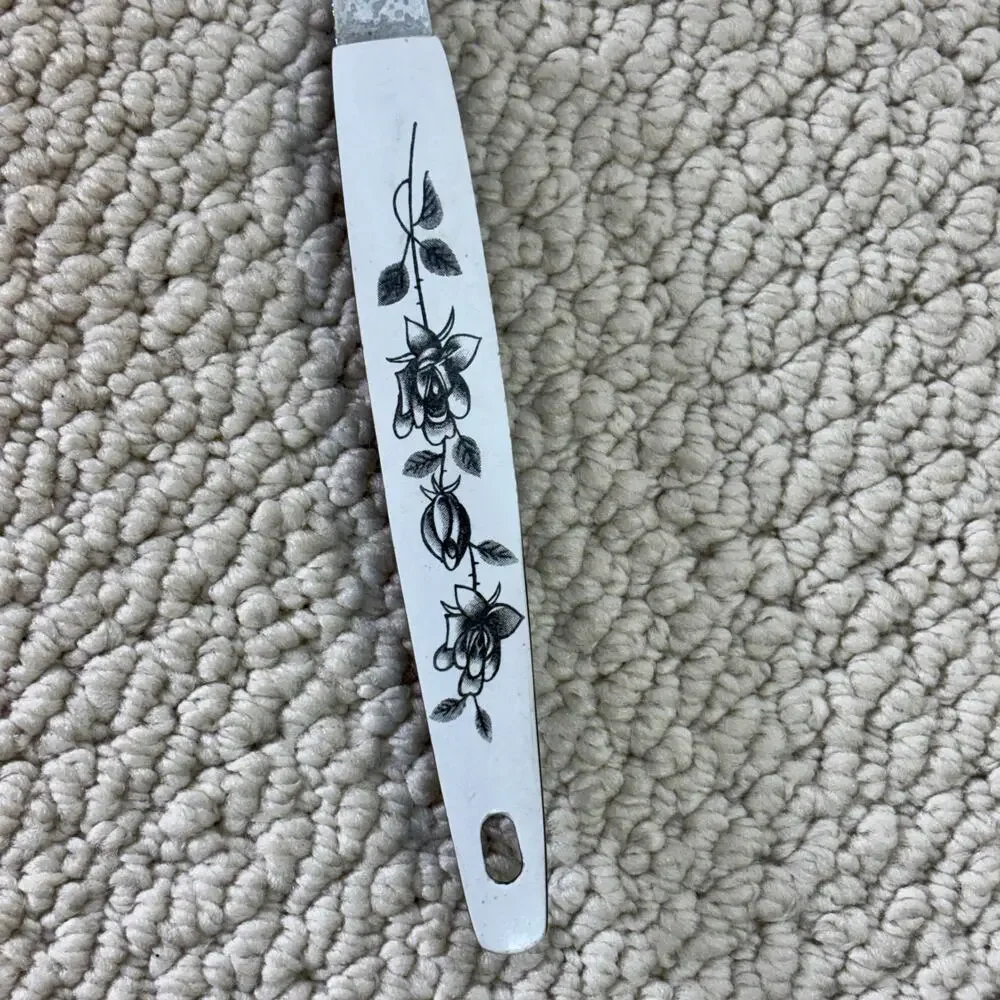 VTG Spatula Stainless Steel Black & White Rose Handle Japanese Kitchen Utensil
